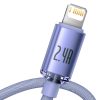 Baseus Crystal Shine Series cable USB cable for fast charging and data transfer USB Type A - Lightning 2.4A 2m purple (CAJY000105)