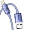 Baseus Crystal Shine Series cable USB cable for fast charging and data transfer USB Type A - Lightning 2.4A 2m purple (CAJY000105)