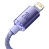 Baseus Crystal Shine Series cable USB cable for fast charging and data transfer USB Type C - Lightning 20W 2m purple (CAJY000305)