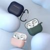 Case for AirPods 3 Silicone Soft Earphone Cover + Keychain Lobster Clasp Pendant Dark Blue (Case D)