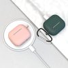 Case for AirPods 3 Silicone Soft Earphone Cover + Keychain Lobster Clasp Pendant Dark Blue (Case D)