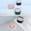 Case for AirPods 3 Silicone Soft Earphone Cover + Keychain Lobster Clasp Pendant Dark Blue (Case D)