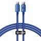 Baseus Crystal Shine Series cable USB cable for fast charging and data transfer USB Type C - USB Type C 100W 1.2m blue (CAJY000603)