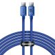 Baseus Crystal Shine Series cable USB cable for fast charging and data transfer USB Type C - USB Type C 100W 2m blue (CAJY000703)