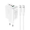 Acefast 2in1 wall charger 2x USB-C / USB-A 65W, PD, QC 3.0, AFC, FCP (set with USB-C 1.2m cable) white (A13 white)