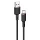 Acefast USB cable - USB Type C 1.2m, 3A black (C2-04 black)