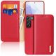 Dux Ducis Hivo Leather Flip Cover Genuine Leather Wallet For Cards And Documents Samsung Galaxy S22 + (S22 Plus) Red