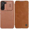 Nillkin Qin Leather Pro Case Case for Samsung Galaxy S22+ (S22 Plus) Camera Protector Holster Cover Flip Case Brown