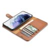 iCarer Haitang Leather Wallet Case Leather Case for Samsung Galaxy S22 + (S22 Plus) Wallet Housing Cover Brown (AKSM05BN)