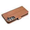 iCarer Haitang Leather Wallet Case Leather Case for Samsung Galaxy S22 + (S22 Plus) Wallet Housing Cover Brown (AKSM05BN)