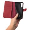 iCarer Haitang Leather Wallet Case Leather Case for Samsung Galaxy S22 + (S22 Plus) Wallet Housing Cover Red (AKSM05RD)