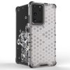 Honeycomb case armored cover with a gel frame for Samsung Galaxy S22 Ultra transparent