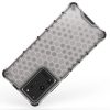 Honeycomb case armored cover with a gel frame for Samsung Galaxy S22 Ultra transparent