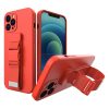 Rope Case Silicone Lanyard Cover Purse Lanyard Strap For Samsung Galaxy S22 + (S22 Plus) Red