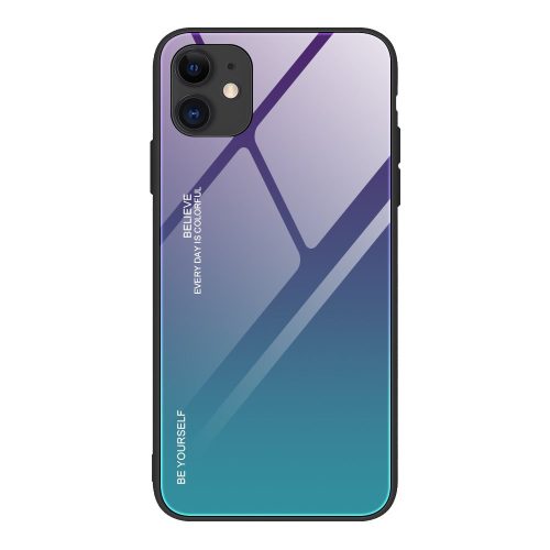 iPhone 12/12 Pro Gradient Glass fekete kék üveg lapos telefontok