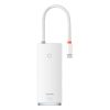 Baseus Lite Series multifunctional HUB USB Type C - 2 x USB 3.0 / USB Type C PD / HDMI 1,4 / SD / TF white (WKQX050102)