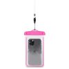 PVC waterproof phone case with lanyard - pink