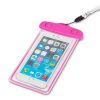 PVC waterproof phone case with lanyard - pink