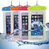 PVC waterproof phone case with lanyard - pink