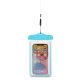 PVC waterproof phone case with lanyard - blue