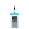 PVC waterproof phone case with lanyard - blue