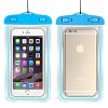 PVC waterproof phone case with lanyard - blue