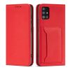 Magnet Card Case For Samsung Galaxy A12 5G Pouch Wallet Card Holder Red