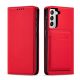 Magnet Card Case for Samsung Galaxy S22 + (S22 Plus) Pouch Wallet Card Holder Red