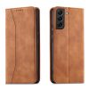 Magnet Fancy Case Case for Samsung Galaxy S22 + (S22 Plus) Pouch Wallet Card Holder Brown