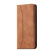 Magnet Fancy Case Case for Samsung Galaxy S22 + (S22 Plus) Pouch Wallet Card Holder Brown