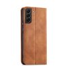 Magnet Fancy Case Case for Samsung Galaxy S22 + (S22 Plus) Pouch Wallet Card Holder Brown