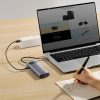 Baseus Metal Gleam Series 8 in 1 USB Type C HUB Docking Station - 1 x HDMI / 3 x USB 3.2 Gen. 1 / 1 x Power Delivery / 1 x SD Card Reader / 1 x TF Card Reader / 1 x VGA Gray (WKWG050013)