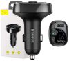 Baseus FM Transmitter T typed Bluetooth 2xUSB microSD, Black