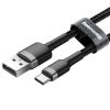 Baseus Cafule kábel tartós nylon kábel USB / USB-C QC3.0 3A 1M fekete-szürke (CATKLF-BG1)