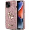 iPhone 15 Eredeti előlapi GUESS Glitter  rózsaszín TOK