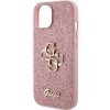 iPhone 15 Eredeti előlapi GUESS Glitter  rózsaszín TOK