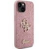 iPhone 15 Eredeti előlapi GUESS Glitter  rózsaszín TOK