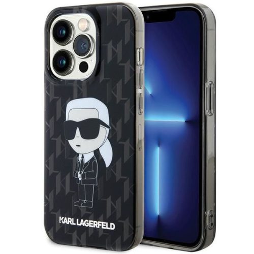 iPhone 15 PRO Eredeti előlap tok KARL LAGERFELD  Ikonik Monogram  fekete