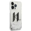 KARL LAGERFELD case for IPHONE 14 Pro KLHCP14LLBKLCS (Liguid Glitter Big KL Logo) silver