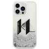 KARL LAGERFELD case for IPHONE 14 Pro KLHCP14LLBKLCS (Liguid Glitter Big KL Logo) silver