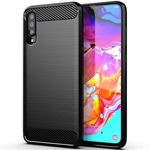 Samsung A70 A70s Carbon Case fekete telefontok