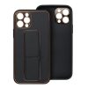 iPhone 14 Pro Max Forcell Leather Kickstand fekete telefontok