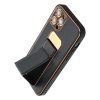 iPhone 14 Pro Max Forcell Leather Kickstand fekete telefontok