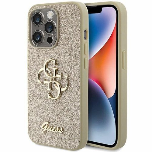 GUESS case for IPHONE 15 Pro GUHCP15LHG4SGD (Fixed Glitter Big 4G) gold