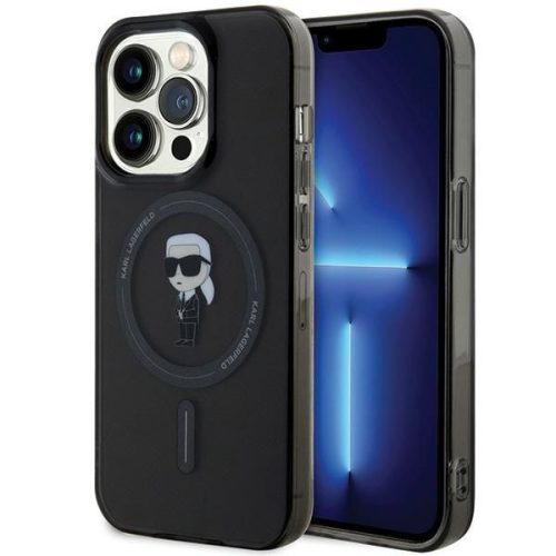 KARL LAGERFELD case for IPHONE 15 Pro KLHMP15LHFCKNOK (Ikonik + MAG) black