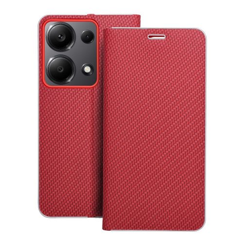 LUNA Book Carbon for XIAOMI Redmi Note 13 Pro 4G / POCO M6 Pro 4G red