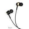 Hoco M70 audio fülhallgató, 3,5 mm-es jack, fekete