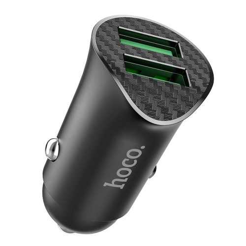 HOCO autós töltő 2 x USB QC3.0 18W Fekete