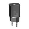 Baseus Super Si 1C gyors töltő fali adapter USB Type C 25W fekete