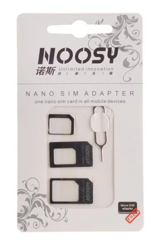 Noosy SIM kártya tű és adapter szett 3in1 fekete